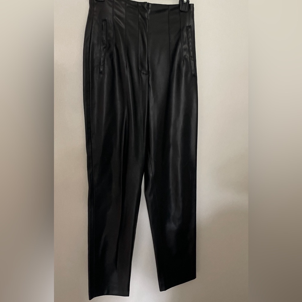 Zara Black Faux Leather Pants Women’s XS